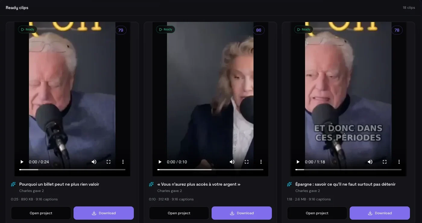 Generated vertical clips in the VIOM library